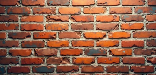 A close up view of a rustic brick wall, perfect for adding texture and character to design projects in architecture, construction, or interior design.