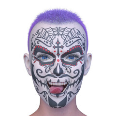 女性の顔アップ　3DCGレンダリング