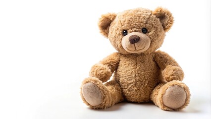 Fototapeta premium Depth of field image of a teddy bear isolated on white background