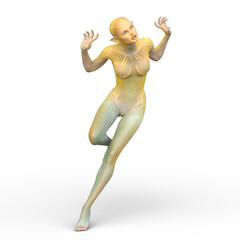 女性エイリアン　3DCGレンダリング