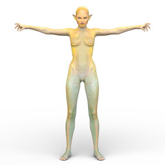 女性エイリアン　3DCGレンダリング