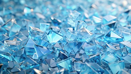 depth of field light blue soft abstract background similar to scattered glass shards