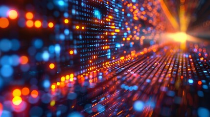 Naklejka premium Bright lights illuminate a colorful abstract background in a dynamic display of color and radiance.