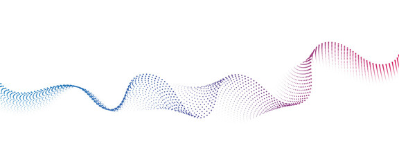 Flowing Dot Wave halftone gradient pattern on transparent background	
