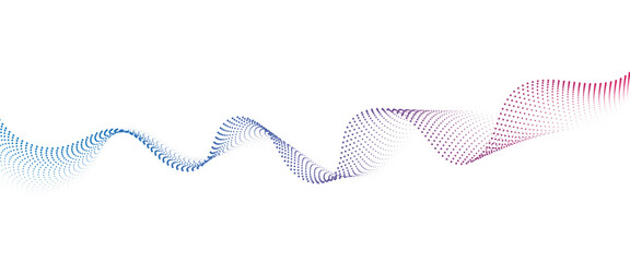 Flowing Dot Wave halftone gradient pattern on transparent background	
