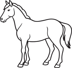 Horse Vector silhouette with white background