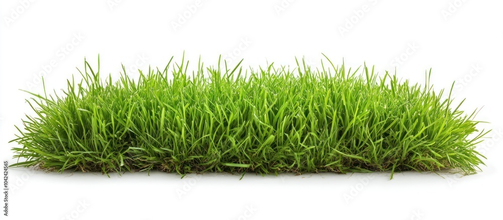 Poster Lush green grass isolated on a white background.