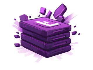 Purple Stack Blocks in 3D Abstract Design for Modern Gaming Graphics
