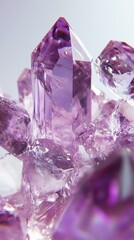 Amethyst Gemstones Closeup. (Generative AI).