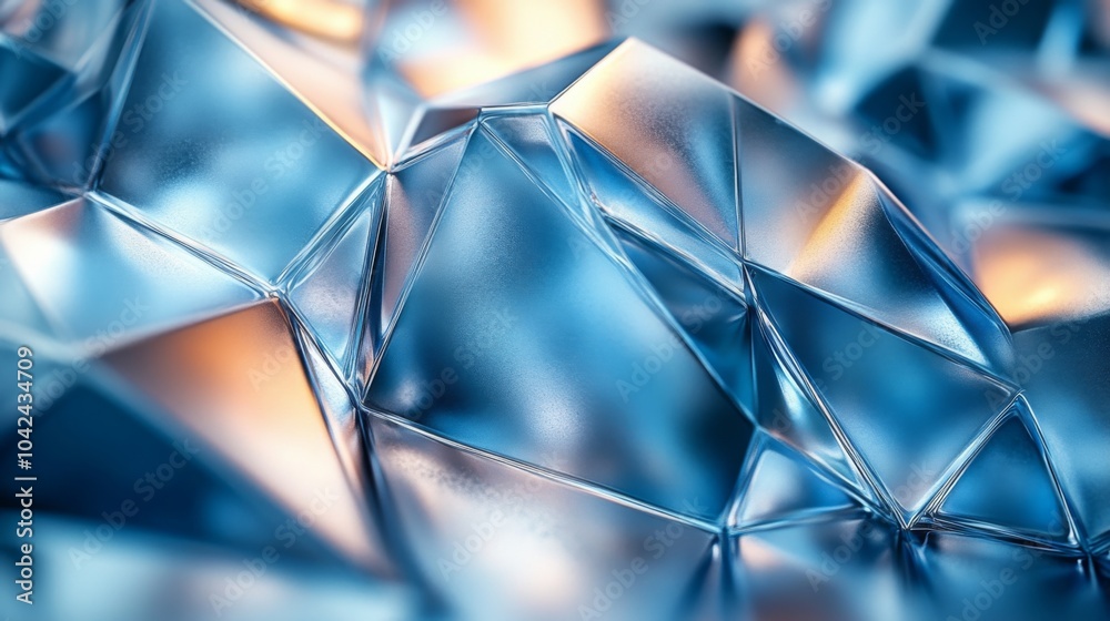 Poster the close-up view showcases the complex folds and reflective surfaces of metallic blue fabric, illum