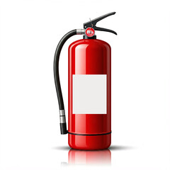 Fototapeta premium red fire extinguisher safety equipment on white background