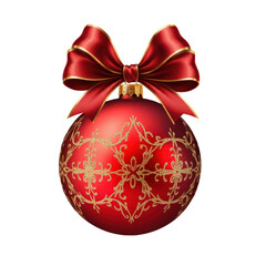 red christmas ball, isolated on white background