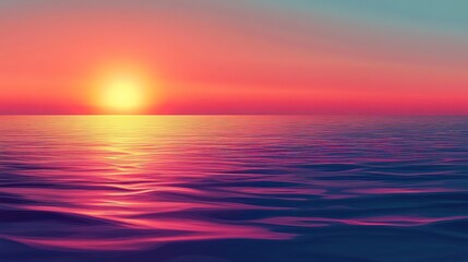 Obraz premium Serene Sunset Over Calm Ocean Waters
