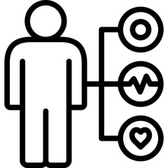 medical checkup icon illustration design with outline