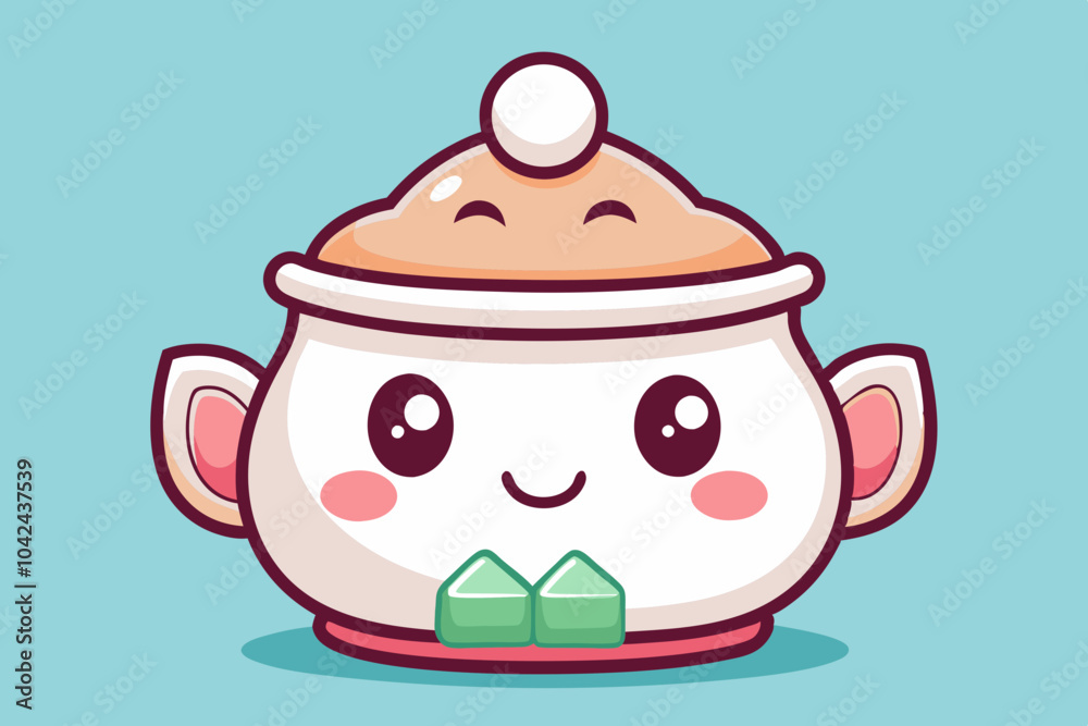 Canvas Prints Cute Sugar Bowl smile vector asrt illustration