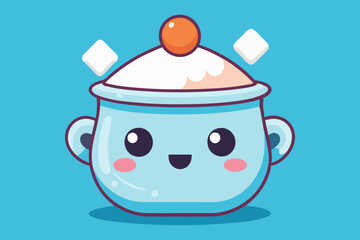 Cute Sugar Bowl smile vector asrt illustration