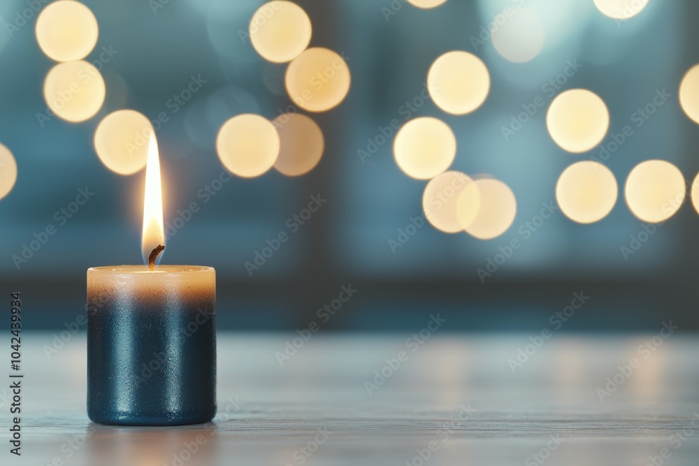 Sticker A candle is lit on a table