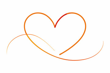 A heart made of glowing light trails. on white