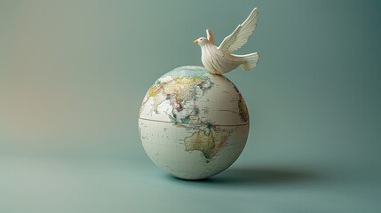 Peace Dove and Globe Icon – Celebrating United Nations Day and Global Cooperation