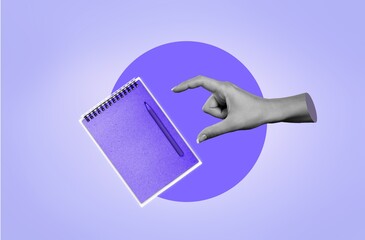 Hand pointing at blank calendar, planning concept