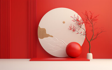 Retro e-commerce product display background
