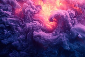 Obraz premium Abstract Swirling Purple and Red Ink in Water