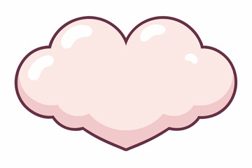 A fluffy heart-shaped cloud. on white