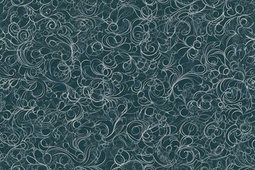 Elegant Teal Floral Texture with Golden Accents
