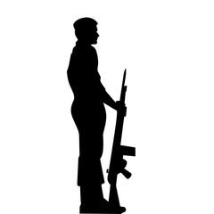 silhouette of a person with a cane