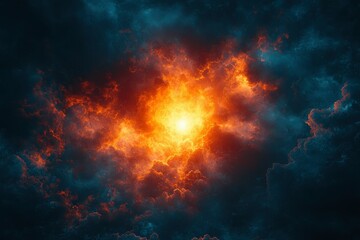 Bright Light Erupting from Dark Clouds