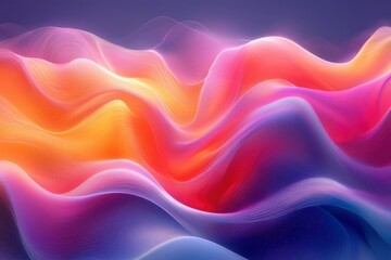 Abstract Wavy Lines in Vibrant Hues of Pink, Orange, and Blue