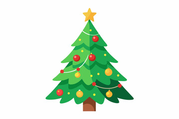 Christmas tree vector art illustration