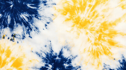 Abstract Tie Dye Pattern in Navy Blue and Yellow Colors