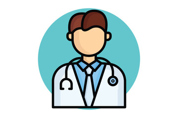 Doctor icon. colored outline icon style. icon related to medical. health elements vector illustration