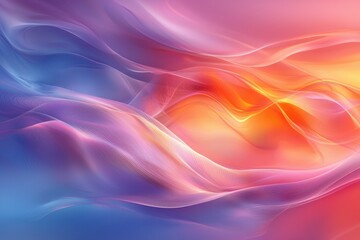 Obraz premium Abstract Wavy Pattern in Soft Pink, Orange, and Blue Hues