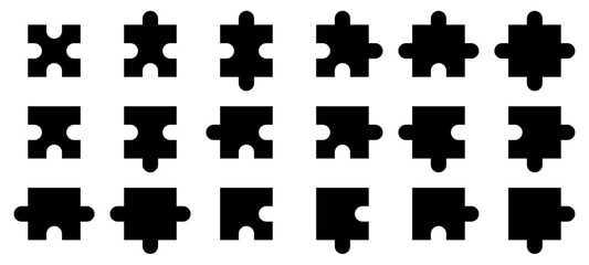 ブランクのジグソーパズルのベクターイラストセット