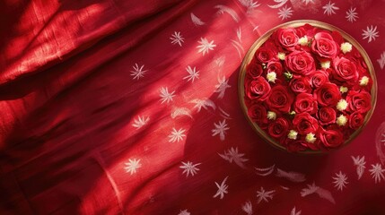 Fototapeta premium Elegant Red Roses on a Vibrant Background