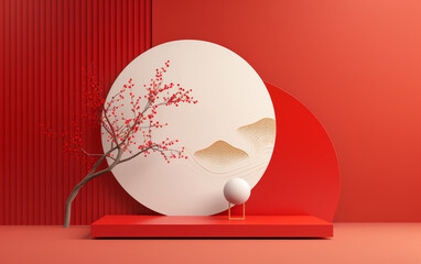 Retro e-commerce product display background
