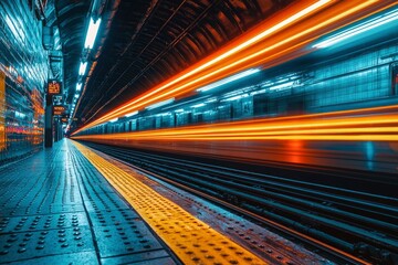 A Fast Train Leaving A Subway Station