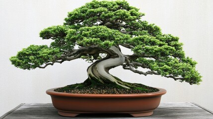 Elegant Bonsai Tree in Simple Clay Pot Arrangement