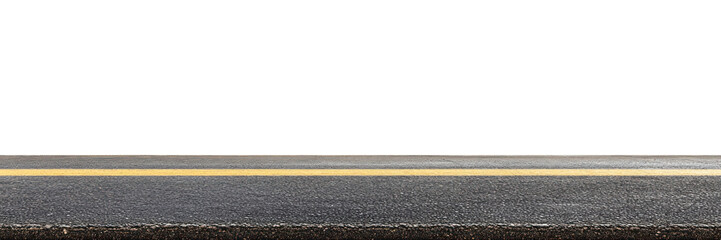 Fototapeta premium PNG Real asphalt road isolated yellow empty.