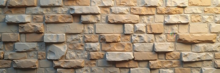 Obraz premium Textured stone wall showcasing natural hues, perfect for architectural design, home decor, or construction projects.