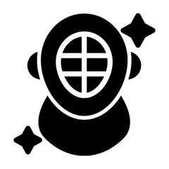 fencing helmet Solid icon