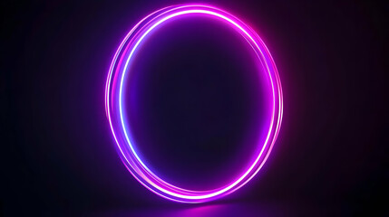 Obraz premium Glowing Purple Circle on Black Background