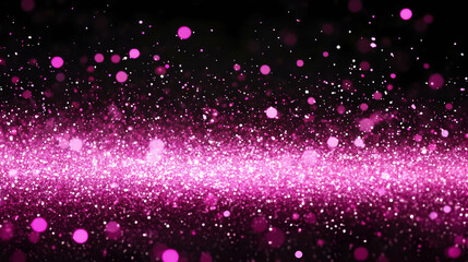Pink Sparkles on Black Background with Glitter Effect