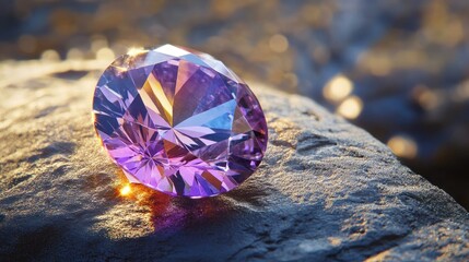 Fototapeta premium Sparkling rare gemstone in soft light, captured in exquisite detail, with each facet reflecting its inherent value and beauty