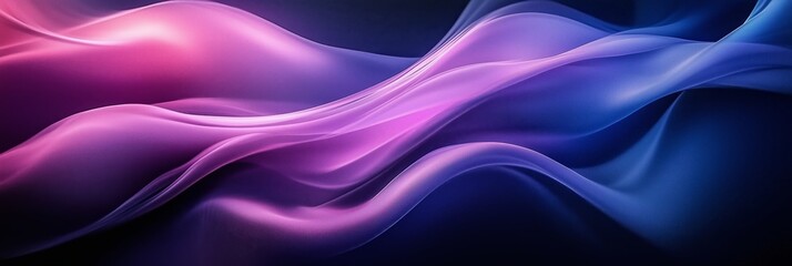 Fototapeta premium 3d render, abstract background with purple and blue colors, elegant curves, glass shapes