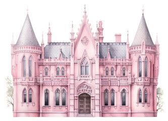 Obraz premium PNG Sculpture Gothic mansion architecture building white background.