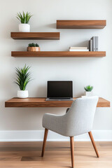 Fototapeta premium Stylish workspace with modern decor a minimalist approach to home office design