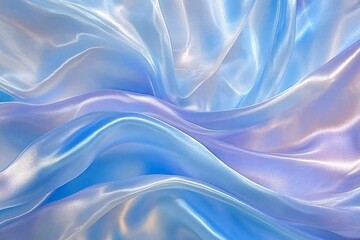 Obraz premium Abstract Blue and White Silk Fabric Drape Background Texture
